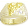 14k Nugget Ring & Diamond