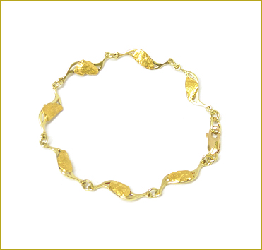 Nugget Geometric Link Bracelet 10K Yellow Gold 8.5