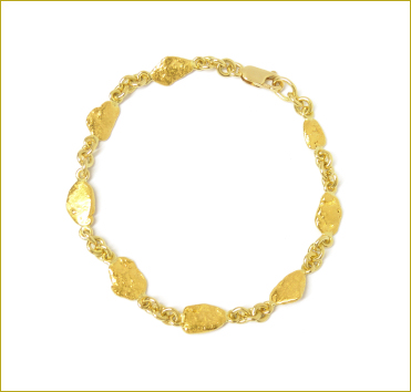Real 10k Yellow Gold Nugget Bracelet Men Women 17mm 9 Inch – Globalwatches10
